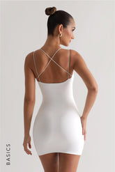 String Crossback Mini Dress - White