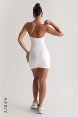 String Crossback Mini Dress - White